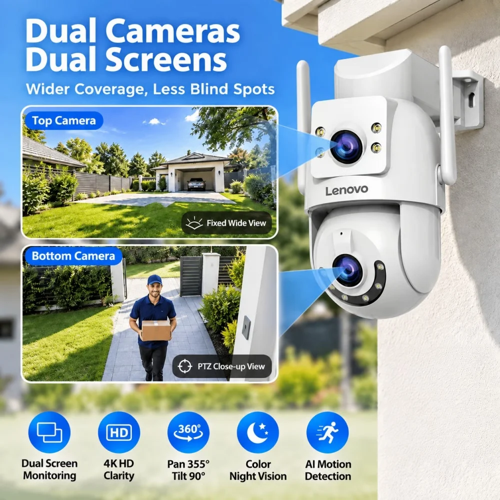 Smart WiFi Outdoor PTZ Camera with Audio & Color Night Vision