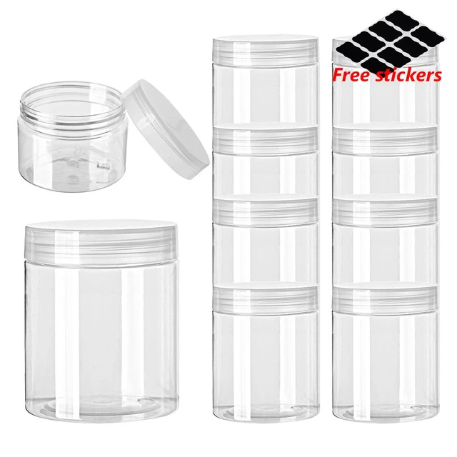 Jar 30-150ml Empty Plastic Round Food Container Multi-Use Storage Clear  Supplies