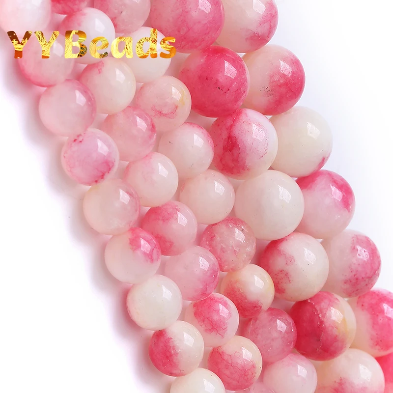 

Natural Bicolor Tourmaline Jades Stone Beads For Jewelry Making Round Loose Beads DIY Bracelets Accessories 6 8 10mm 15" Strand