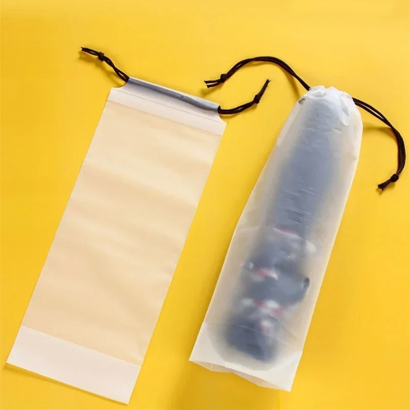 Umbrella Storage Bag Plastic Waterproof Anti-dirty Umbrella Cover Reusable Portable Drawstring Bag