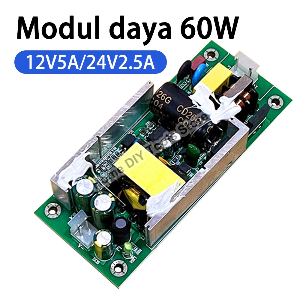 

AC 220V to DC 12V 5A 24V 2.5A 60W Switching Power Supply Module Step Down Board Buck Converter Rated Output Power Supply Board