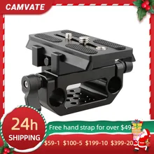 

CAMVATE standard Manfrotto QR Baseplate with Sliding Mount Plate & 15mm Dual Rod Clamp For DSLR Camera Cage Rig Support System