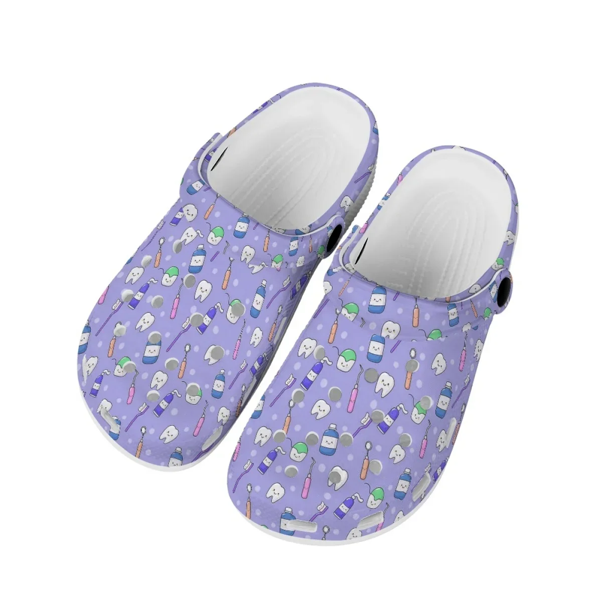 Fashion Teeth Women's Nursing Shoes Breathable Non-Slip Beach Waterproof Clogs Soft Sole Sandals Comfortable Bedroom Slippers