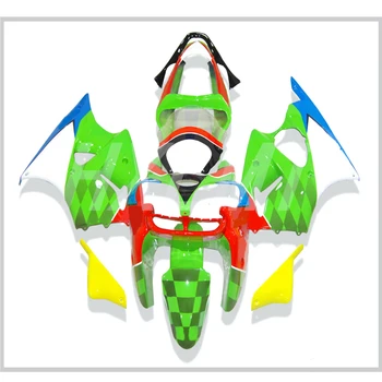 Custom Fairings Kit For KAWASAKI Ninja ZX6R 636 00 01 02 ZX 6R 636 2000 2001 2002 Injection Green Flames Red Bodywork Set