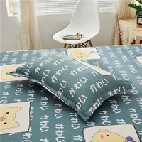 Cartoon Animal Flat Sheet, Kawaii Cat Pig Print Bed Sheet Set for Girls Teen Room Decor Microfiber Bed Cover with 2 Pillow Cases 6