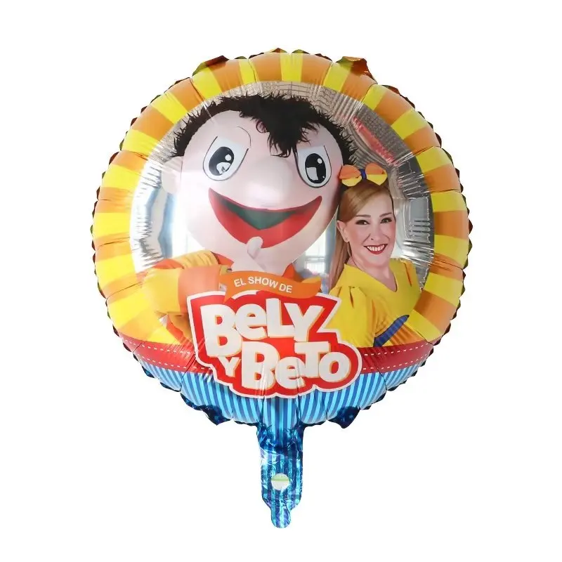10pcs El Show de Bely y Beto 블루 레드 라운드 호일 풍선 베이비 샤워 어린이 생일 파티 장식 헬륨 글로브 장난감