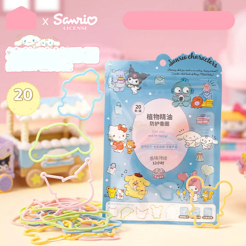 

20 шт., силиконовые кольца для волос с ароматом Sanrio