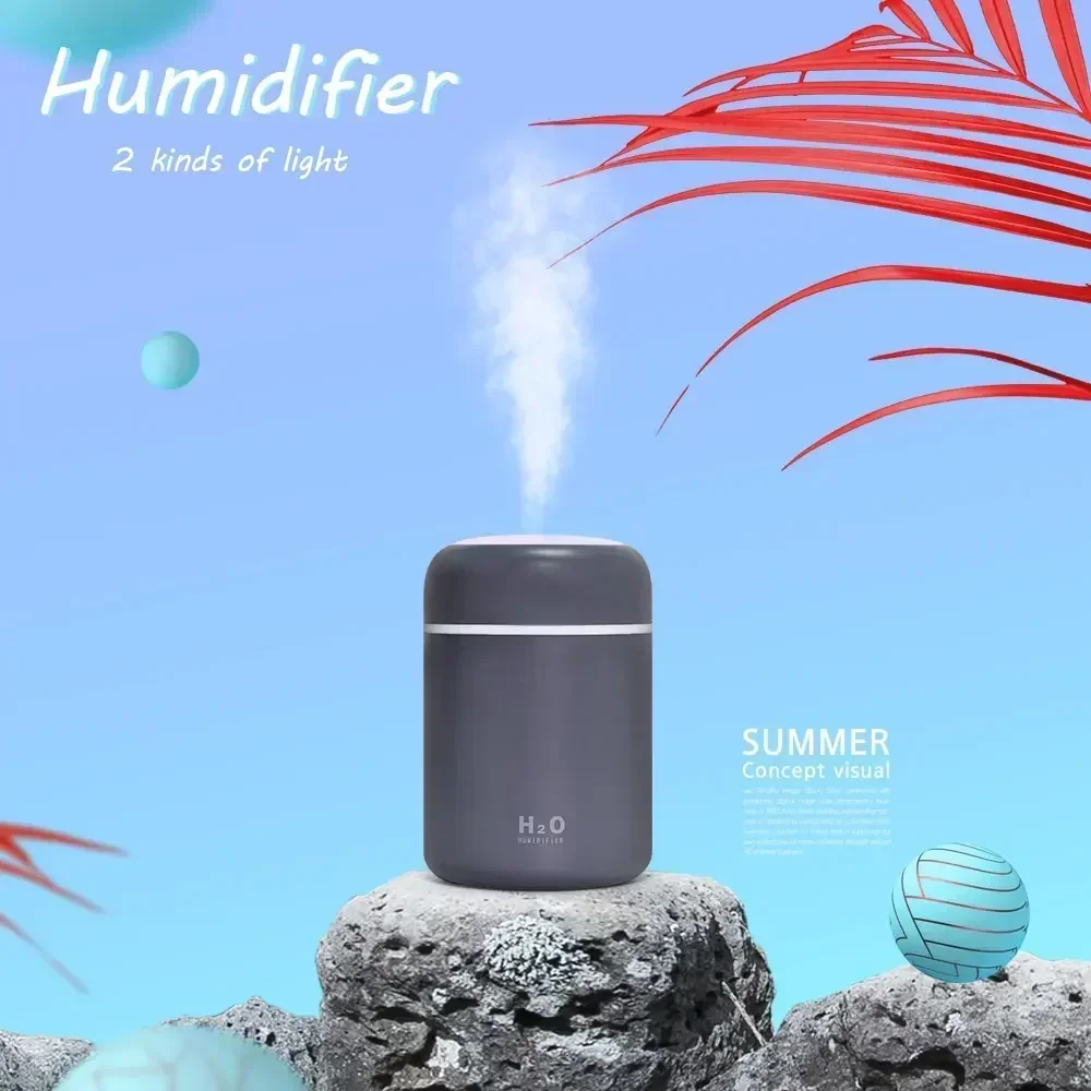 Portable LED light mini 300ml h2o Spray Mist humidifier Double Wet Aroma Essential Oil Diffuser Car usb air humidifier air humidifier