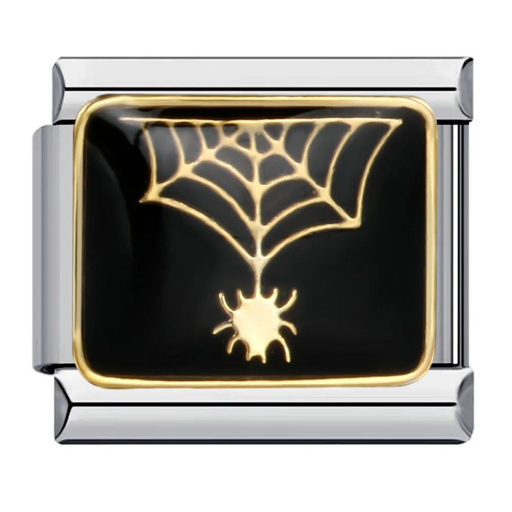 URING 2025 Modedesign Schwarze Eule Stern Mond Fledermaus Geist Halloween Charm Italienische Links Passend für 9 mm Armbandherstellung DIY Schmuck – Detail 5