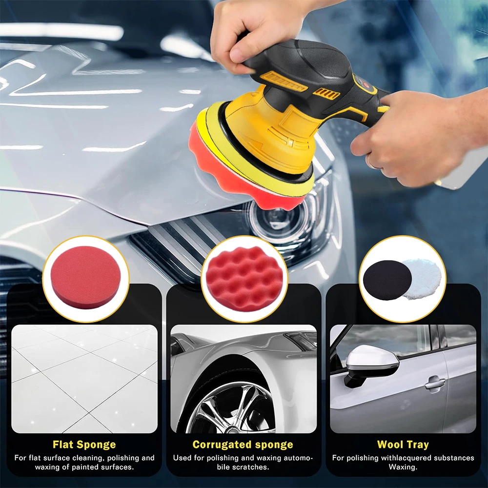 Car Polisher Electric Polishing Machine for Dewalt/Makita Battery Wireless Waxing Sanding Sealing Glaze Tool Sander Power Tools 4