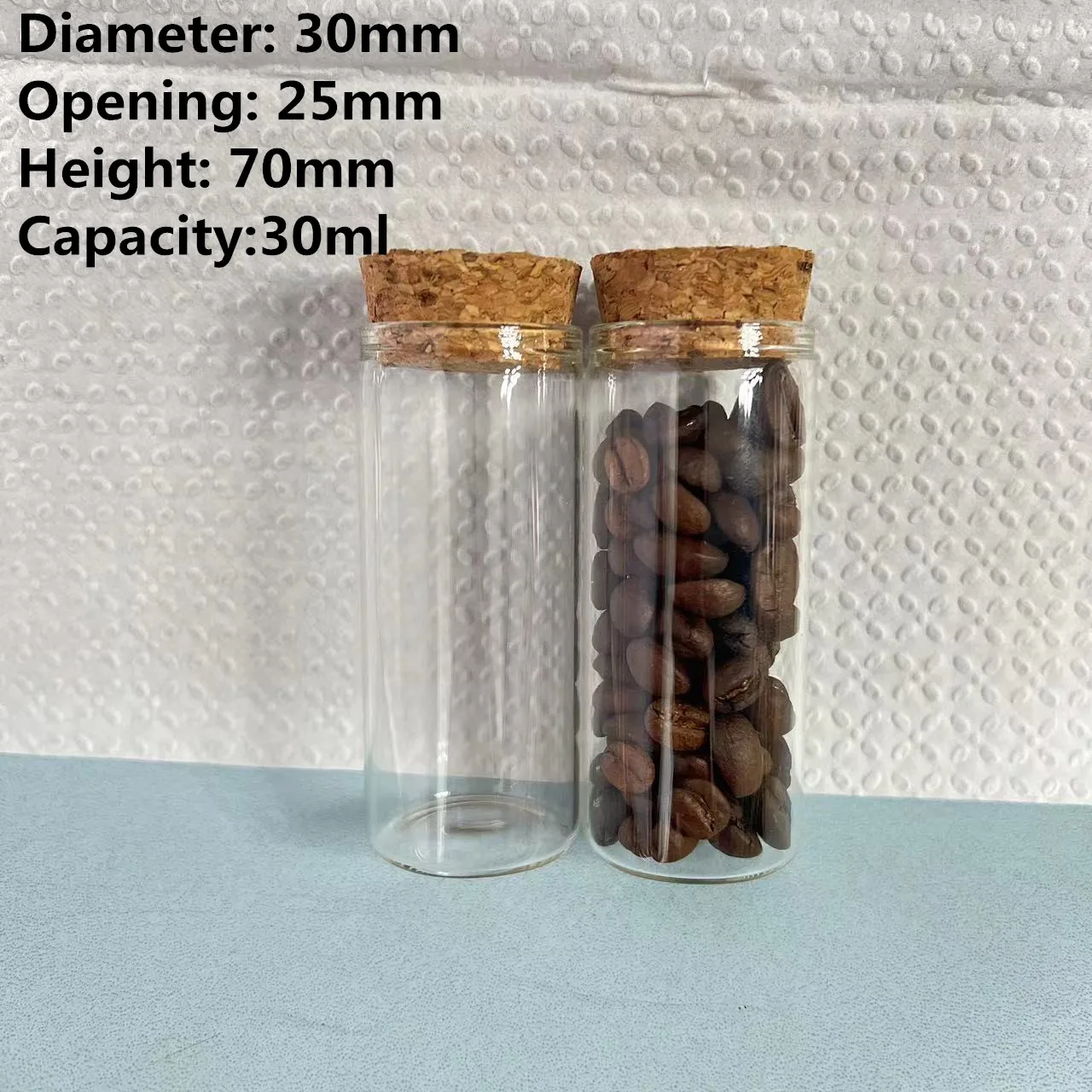 56 PCS Party Glass Bottle 26*30*70mm 30ml DIY Mini Glass Jars Cork Stopper Clear Small Jars Vials Wishing Message Bottles 6