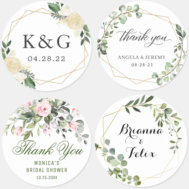 Floral Mason Jar Labels | Thank You Wedding Favor Stickers | Blush Pink  Flower Label | Rustic Baby Bridal Shower Favors Business Sticker