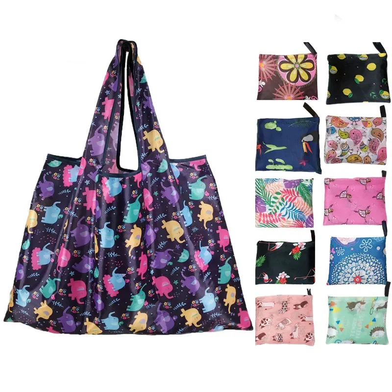Eco-Friendly Reusable Foldable Tote Bags - Large, Heavy-Duty, Washable Cloth Grocery Bags
