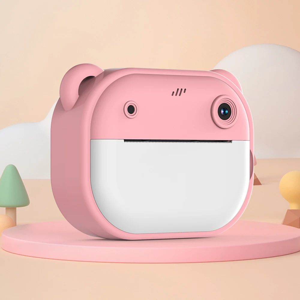 【New】Kid Camera Children 1080P Digital Camera Thermal Print with 2Inch IPS Screen Photo Selfie Video with 2 Rolls Print Paper