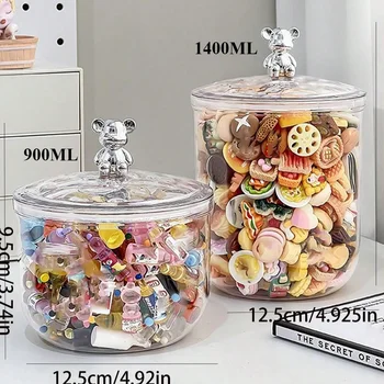1PCS Sealed Food Storage Boxes with Lids Plastic Sealed Storage Jars Pantry Organizer Candy Storage Boxes Kitchen Storage Boxes 1