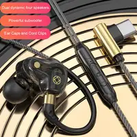 3.5mm/Type-C Earphone In-ear Headphone High-quality Earbud Wired Headset with Microphone for Music Calls Sports Quad Core 1