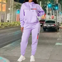 Nouveaux ensembles pour femmes sweat à capuche et pantalon PARIS lettre imprimer haute qualité sport costume printemps automne esthétique vêtements de sport femmes vêtements 3