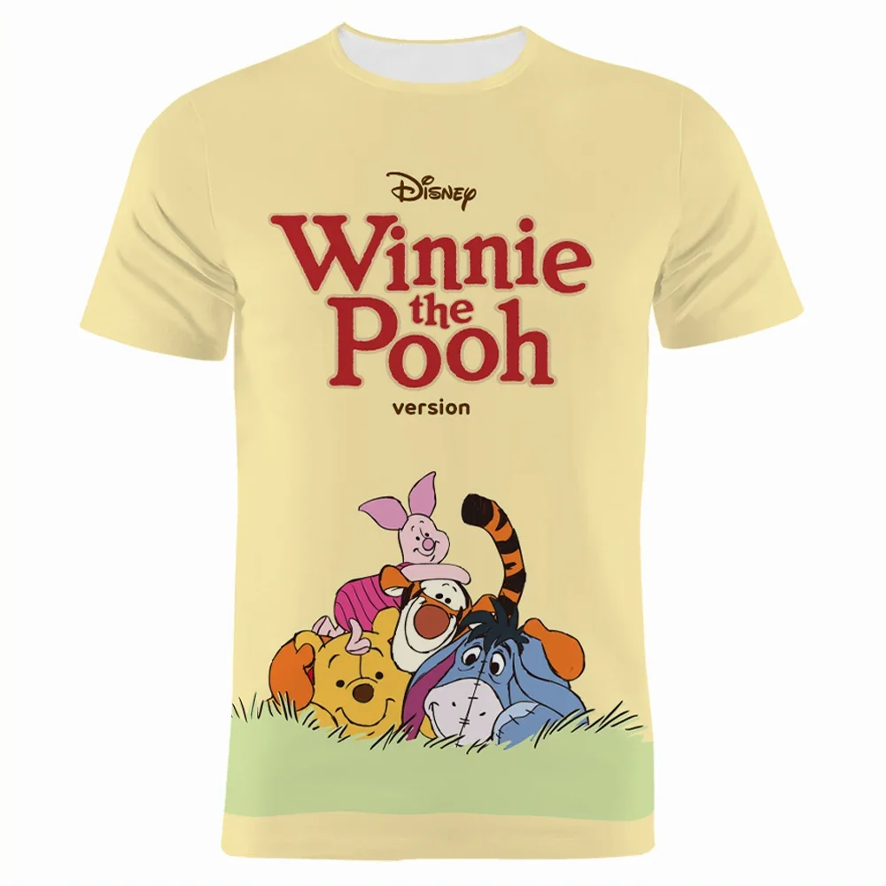2024 Disney Anime Winnie The Pooh T-Shirt Con Stampa 3D Da Uomo Summer Cartoonabbigliamento Casual 3D Print T-Shirt Per Bambini