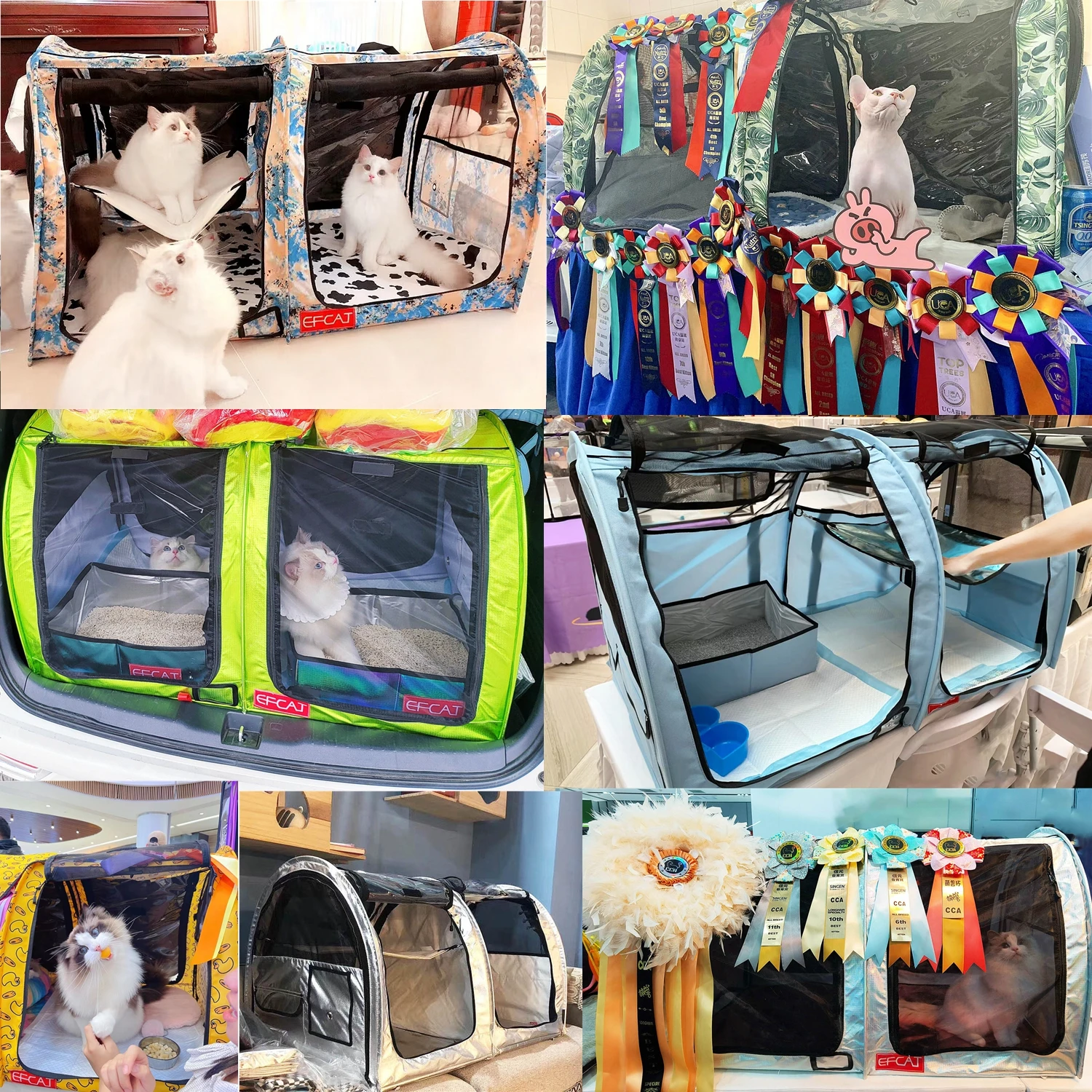 EFCAT Large Cat Competition Cage For Exhibition Foldable Cattery Delivery Room Professional Cat Racing Cage cat cage