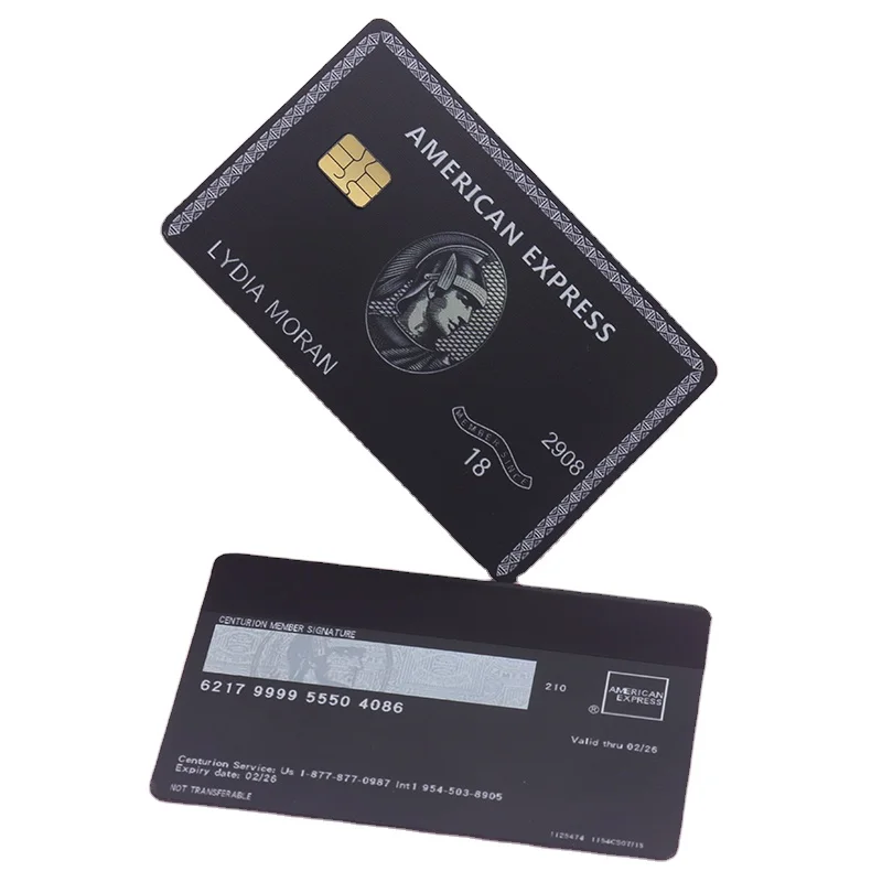 

Amex Bla Metal Credit Card Laser Engraved Metal Cards Premium Custom Magnetic Stripe Membership AMEX Centurion chip Card blank