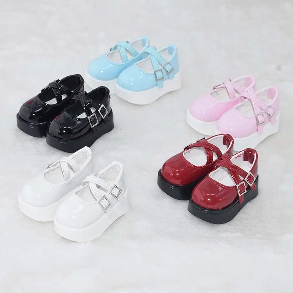 Dress Up 1/4 Dolls Shoes Mini Shoes Heightened Thick Sole Bjd Leather Shoes Casual Wear Handmade 45CM Doll Shoes Girls Gift