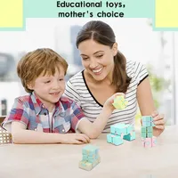 Cubo de rompecabezas mágico, juguetes antiestrés para adultos, cubo divertido con tapa infinita, juguetes sensoriales para niños, regalos de navidad para necesidades especiales - Imagen 4
