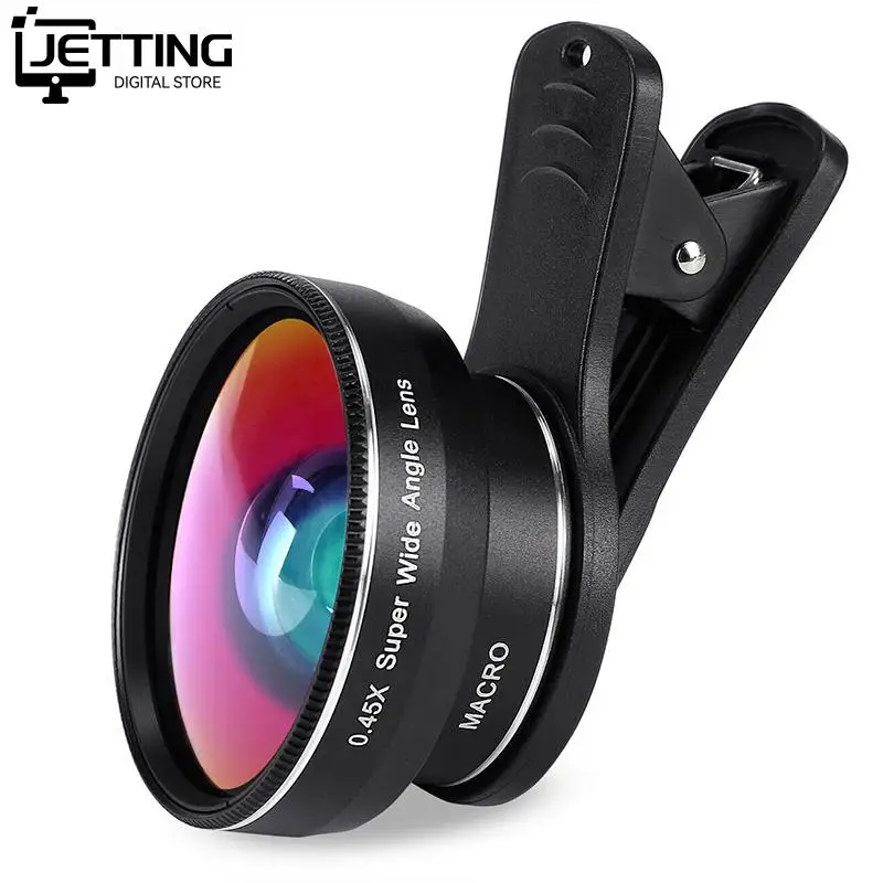 Kit Obiettivo Telefono 37Mm 49Uv 0.45X Super Grandangolo E 12.5X Super Macro Lens Hd Camera Lentes Per Iphone 6S 7/Xiaomi Altro Cellulare