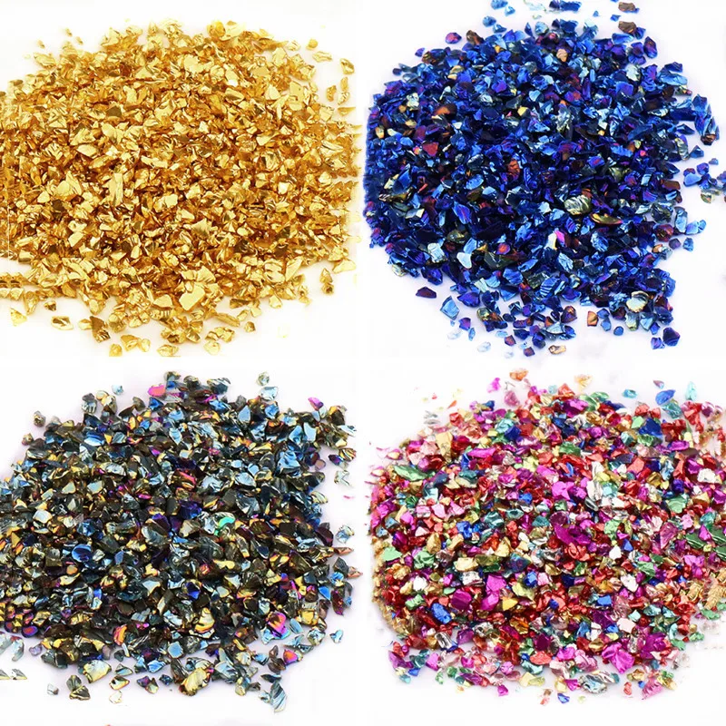 50g Crushed Glass Stones Beads Table Coaster Crystal Resin Mold Filler DIY Nail Art Decor Crafts Broken Stone Mold Fillings