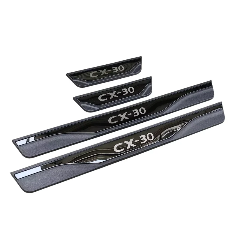 

4pcs/let Car Styling for Mazda CX-30 2020 Sill Scuff Plates Pads Car Door Protection Pedal Board Accessories Interior Mouldings