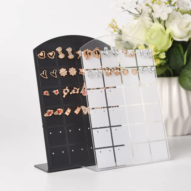 87815-d3e9df.jpg 2 pièces mode Portable boucles d'oreilles clous d'oreille support en plastique bijoux présentoirs boucle d'oreille vitrine organisateur support de rangement