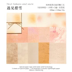 Color Gradient Blush Decorative Diary Planner - Handmade Scrapbooking Accessories Paper (23 Sheets) (B)