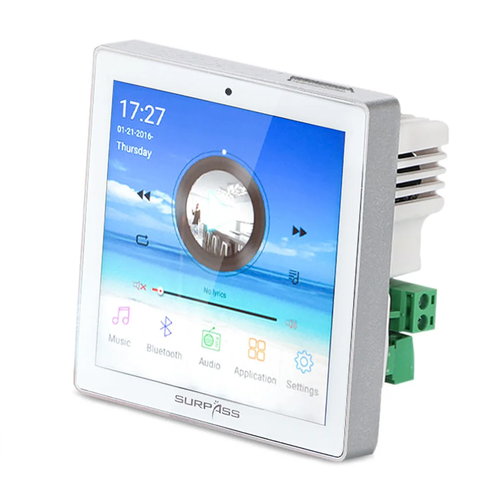 

Surpass Home Audio Sound System Wireless Blue-tooth WiFi Wall Amplifier 2 Channel Touch Screen Android 7.1 Home Audio System