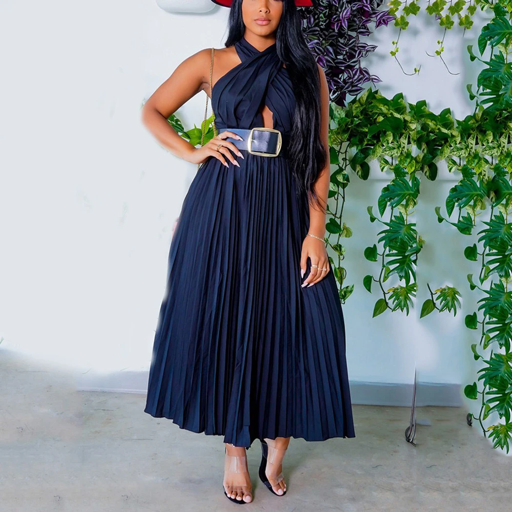 mid calf pleated dresses