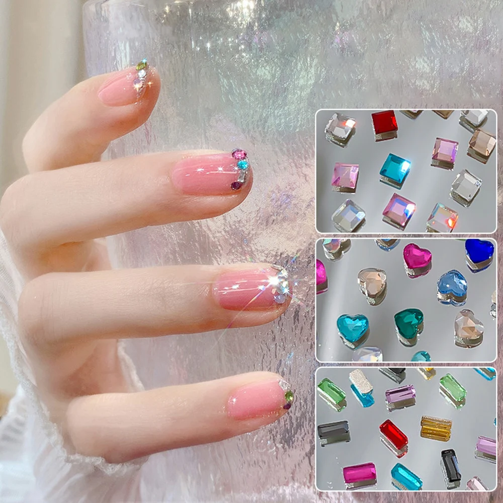 YL Rose Gold Rhinestones Flatback Crystal Mixed Sizes Glass Nails Nail Art  Decoration Stones Shiny Gems Manicure Accessories - AliExpress