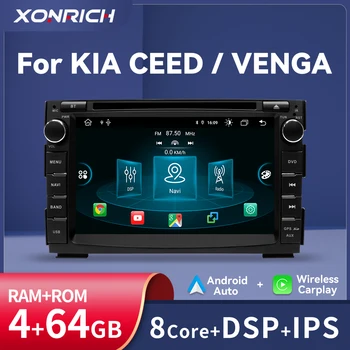 Reproductor de DVD para coche Carplay inalámbrico 2Din para Kia Ceed 2010 2011 2012 Venga Android 14 8Core Radio estéreo navegación Glonass 1