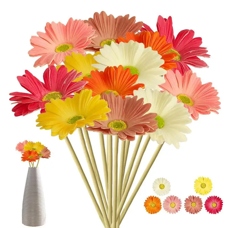 

Artificial Gerbera Flower Fake Daisy Flowers With Stems Faux Silk Bridal Wedding Bouquet For Home Garden Party Decorations