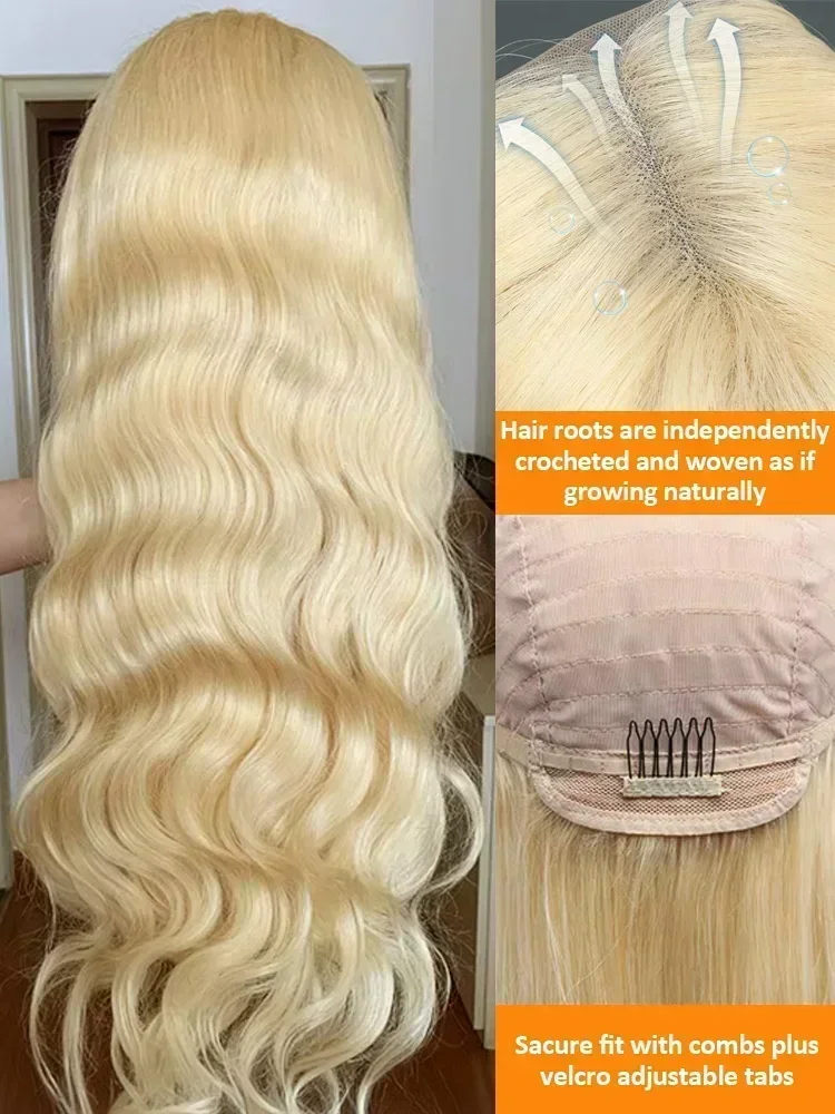 Body Wave HD 613 Honey Blonde 30 40 Inch 13x6 Lace Front Wig  display picture 3