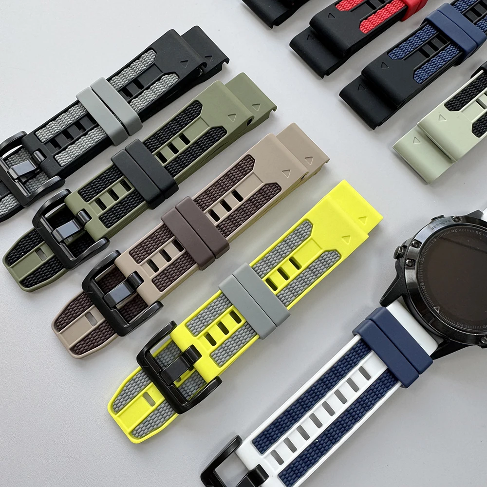 Dual-Tone Silicone Watch Strap with QuickFit Clasp - 22mm/26mm