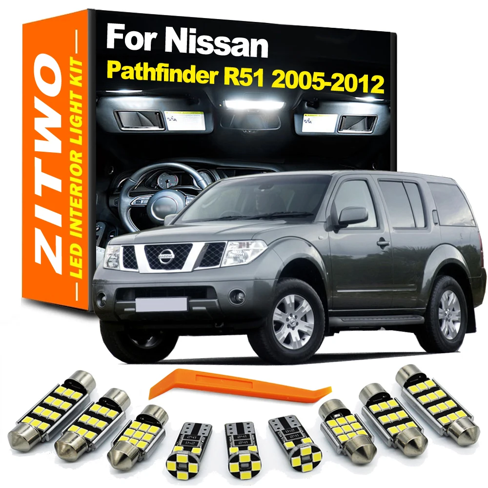 ZITWO 15Pcs LED Interior Light Kit For Nissan Pathfinder R51 2005