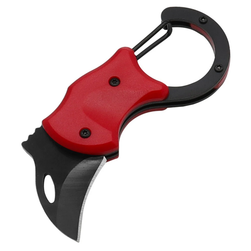 Small Pocket Folding Cutter Carabiner Self-defense Fox Claw Knife Keychain Open Box Outdoor