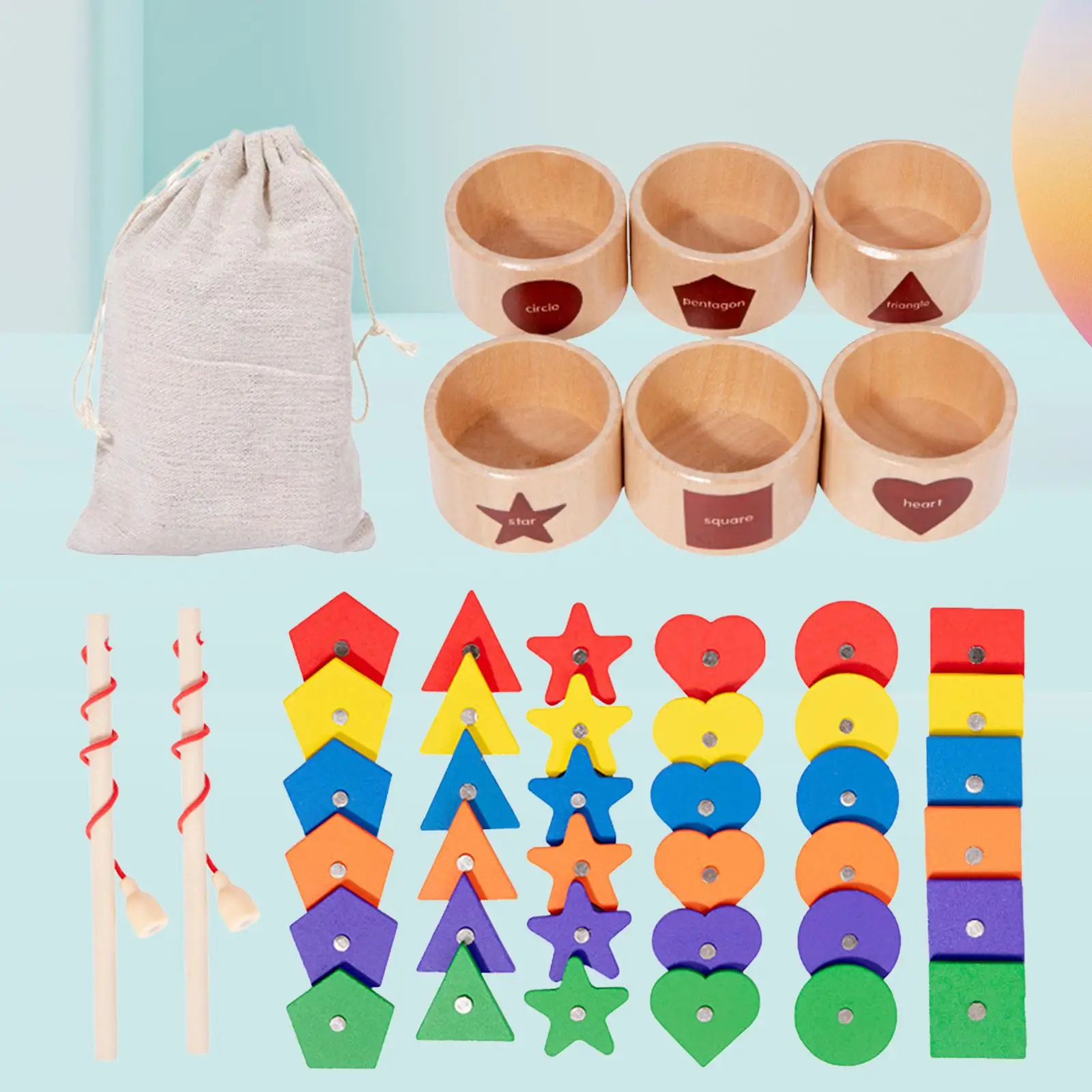 

Fishing Game Play Set Montessori Wooden Training Matching Games for Children