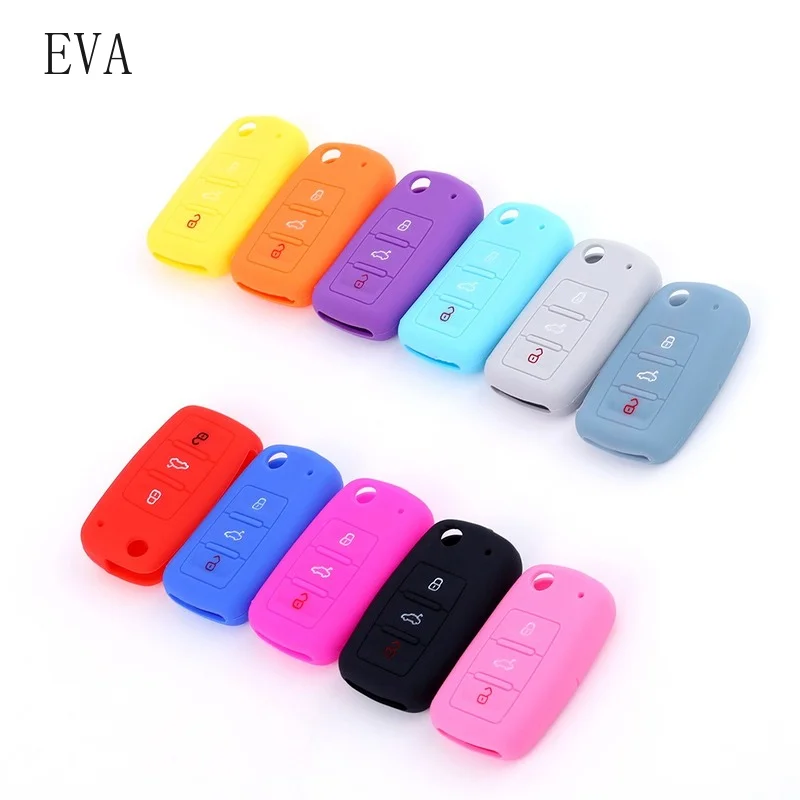 Silicone Car Key Case Cover For Volkswagen VW POLO Tiguan Passat B5 B6 Golf 4 5 6 7 Scirocco Jetta MK6 Octavia Auto Keys Protect key case key case cover car key shell