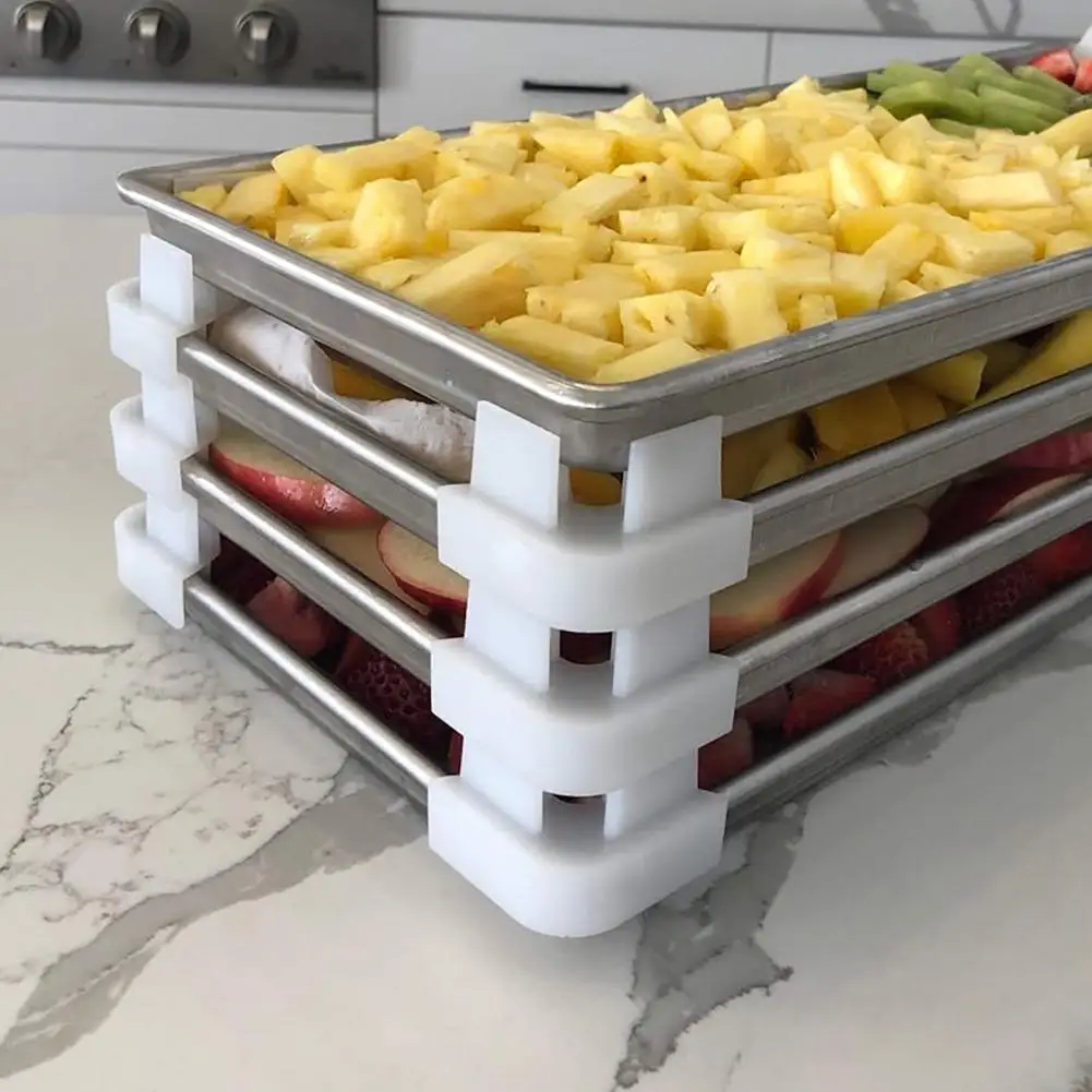 

12Pcs Tray Stackers Anti-deformed Space-saving Easy To Install Kitchen Dining Room Freeze Dryer Pallet Stackers For Daily Life