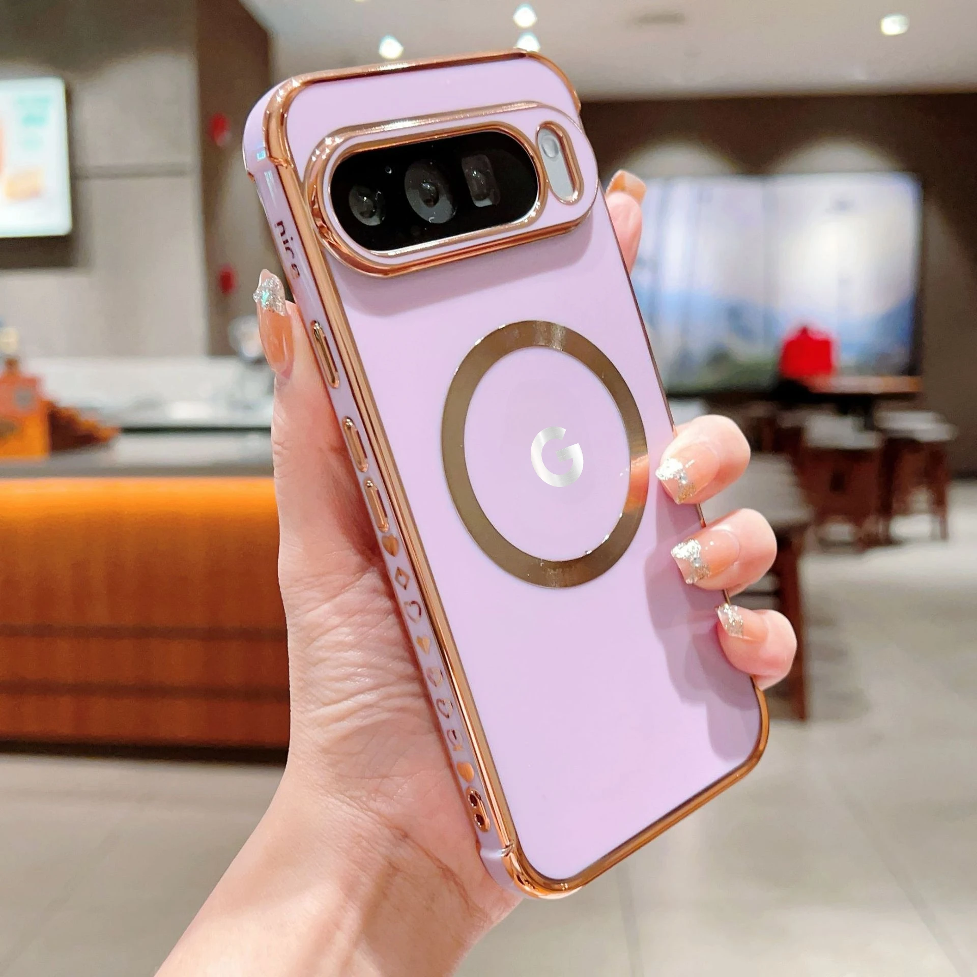 Luxury Magnetic Camera Lens Protector Case with Wireless Charging Compatibility