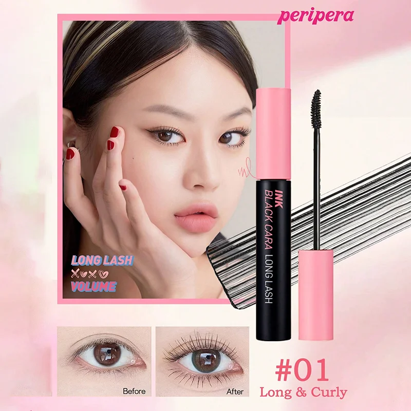 K-Beauty Peripera Ink Black Mascara, Lengthening, Thick, Waterproof, Smudge Proof, Long Lasting