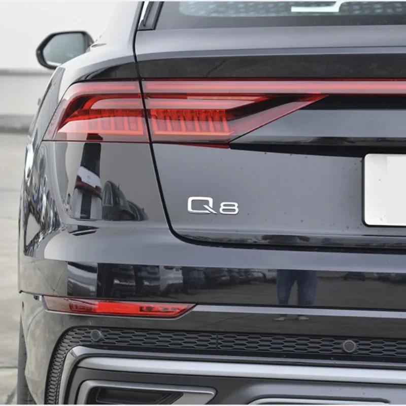 3D ABS 접착제 크롬 블랙 자동차 트렁크 번호 문자 스티커 아우디 Q2 Q3 Q5 Q7 Q8 로고 엠블럼 네임 플레이트 배지 액세서리