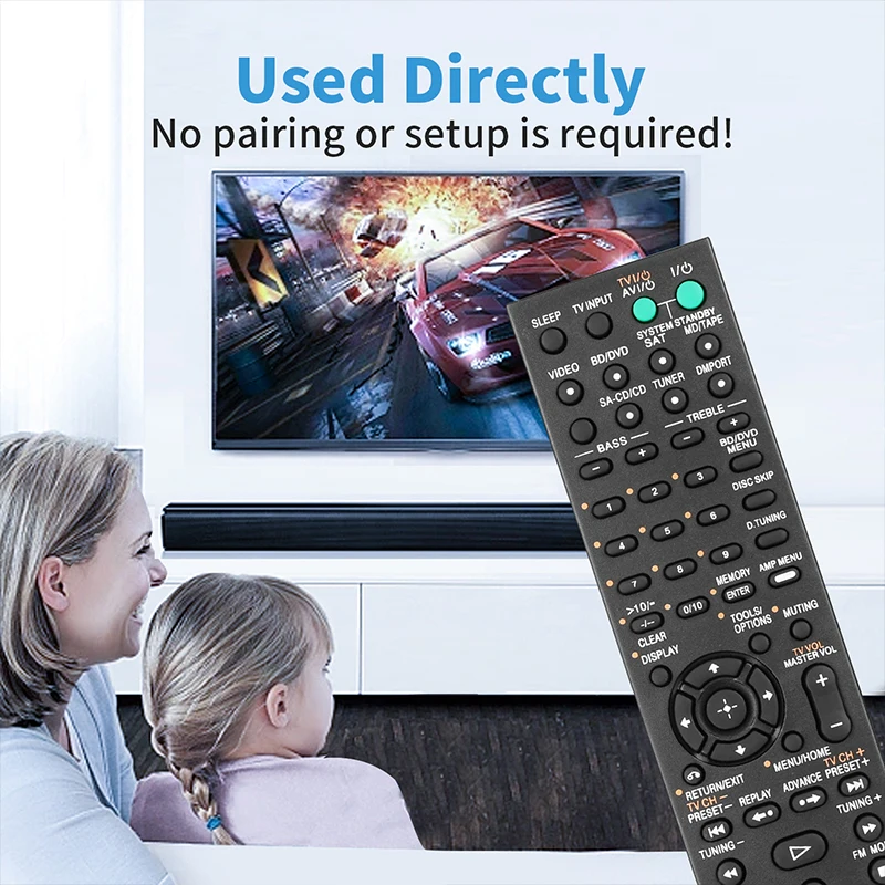 Replacement Remote For Sony AV Receivers - Compatible With STR-DH100, HT-SF2300 Models