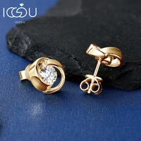 5mm Moissanite Swirl Stud Earrings – 925 Sterling Silver, Unisex