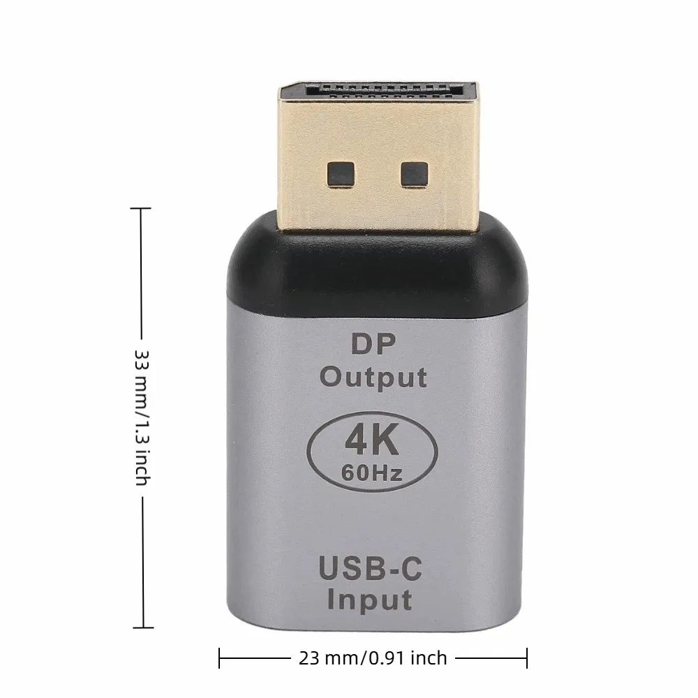4K 60Hz 타입 C 암-DP 수 어댑터 플러그 앤 플레이 알루미늄 합금 USB C-DP 어댑터 비디오 컨버터 노트북용