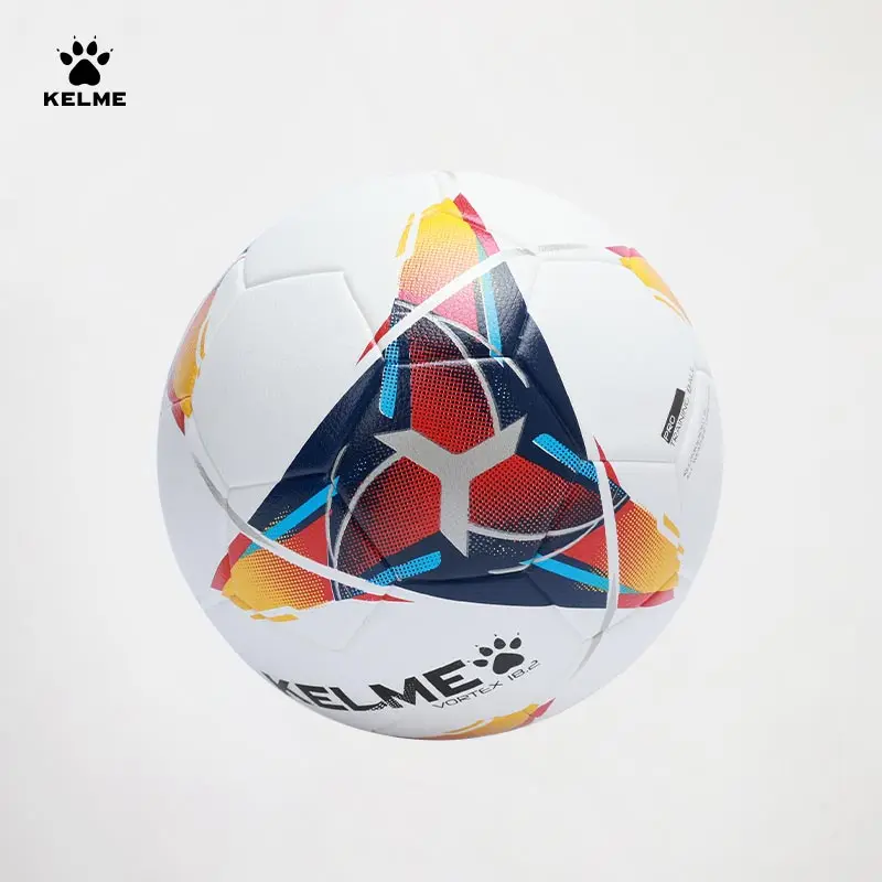 KELME Football Ball Professional Training Soccer Ball Thermal Bonding PU Size 4 Blue Red Indoor Low Bounce Soccer